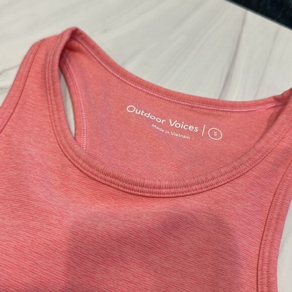 Outdoor Voices Women's Pink Punch Athena High Neck Crop Top Size Small - Picture 5 of 8
